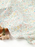 Flower Park Patterned Organic 40s Fabric made in Korea by the Yard 36" by 55" or 90cm x 140cm