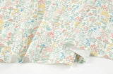Flower Park Patterned Organic 40s Fabric made in Korea by the Yard 36" by 55" or 90cm x 140cm