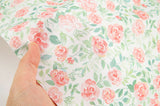 Dream Rose Flower Patterned Organic 40s Fabric made in Korea by the Yard 36" by 55" or 90cm x 140cm
