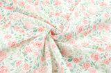 Dream Rose Flower Patterned Organic 40s Fabric made in Korea by the Yard 36" by 55" or 90cm x 140cm