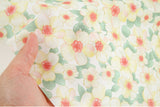 Peach Flower Patterned Organic 40s Fabric made in Korea by the Yard 36" by 55" or 90cm x 140cm