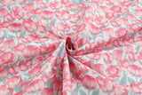 Rosalia Flower Patterned Organic 40s Fabric made in Korea by the Yard 36" by 55" or 90cm x 140cm