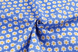 Daisy Flower Patterned Organic 40s Fabric made in Korea by the Yard 36" by 55" or 90cm x 140cm
