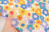 Sunny Day Flower Patterned Organic 40s Fabric made in Korea by the Yard 36" by 55" or 90cm x 140cm