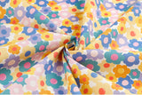 Sunny Day Flower Patterned Organic 40s Fabric made in Korea by the Yard 36" by 55" or 90cm x 140cm