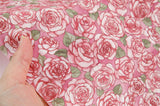 Born to be Rose Flower Patterned Organic 40s Fabric made in Korea by the Yard 36" by 55" or 90cm x 140cm