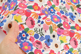 Colorful Floral Amitie Patterned Organic 40s Fabric made in Korea by the Yard 36" by 55" or 90cm x 140cm