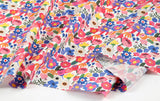 Colorful Floral Amitie Patterned Organic 40s Fabric made in Korea by the Yard 36" by 55" or 90cm x 140cm