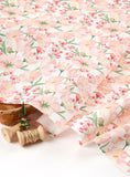 Pink Flower Mielle Patterned Fabric Oxford Cotton made in Korea by the Yard