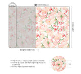 Pink Flower Mielle Patterned Fabric Oxford Cotton made in Korea by the Yard