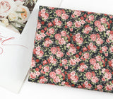 Antique Mini Rose Black Patterned Fabric Cotton made in Korea by the Half Yard