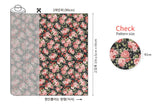 Antique Mini Rose Black Patterned Fabric Cotton made in Korea by the Half Yard