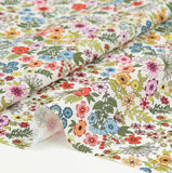 Blanc Flower Wildflower Garden Patterned Fabric made in Korea by the Half Yard