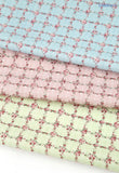 Melting Rose Flower Diamond Grid Patterned Fabric Cotton made in Korea by the Half Yard
