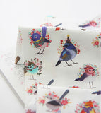 Beauty Cardinal Red Bird Patterned Fabric Cotton made in Korea by the Half Yard