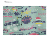Christmas Label Patterned Fabric Cotton made in Korea by the Half Yard