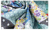 Scale Shaped Flower Patchwork Fabric Digital Textile Printing printed in Korea by the Half Yard