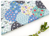 Scale Shaped Flower Patchwork Fabric Digital Textile Printing printed in Korea by the Half Yard