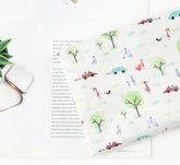 Midday Park Walking Car Driving Patterned Fabric Cotton made in Korea by the Half Yard