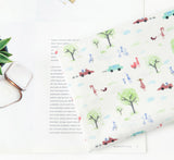 Midday Park Walking Car Driving Patterned Fabric Cotton made in Korea by the Half Yard