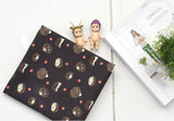 Hedgehog Apple patterned Fabric made in Korea by Half Yard Digital Textile Printing