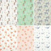 Cute Baby Animals Patterned Linen OEKO-TEX Fabric made in Korea by the Yard 90cm x 140cm or 36"x 55"