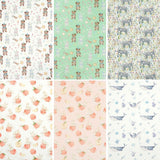 Cute Baby Animals Patterned Linen OEKO-TEX Fabric made in Korea by the Yard 90cm x 140cm or 36"x 55"