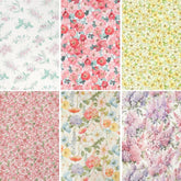 Pretty Flower Patterned Linen OEKO-TEX Fabric made in Korea by the Yard 90cm x 140cm or 36"x 55"