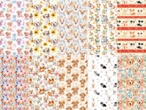 Custom made Fabric Happy Dog Puppy Design Theme E-DTP made in Korea by the Yard