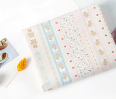 Stripe Cherry Teddy Flower Patterned Fabric made in Korea by the Half Yard