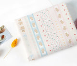 Stripe Cherry Teddy Flower Patterned Fabric made in Korea by the Half Yard