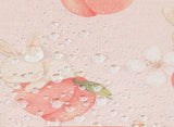 Laminated TPU ECO Water Proof Cotton Fabric Peach Rabbit printed Fabric made in Korea by the Yard