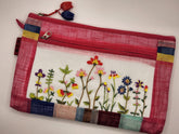Korean Traditional Flower Embroidery Patterned Coin Purse Mini Pocket Korean Featured Style