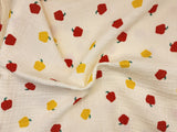 Vegetable Series Paprika Bell Pepper Patterned Crinkle Double Gauze Fabric made in Korea by the Yard 36" x 59" or 90 x 150cm