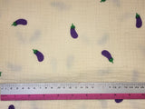 Vegetable Series Eggplant Patterned Crinkle Double Gauze Fabric made in Korea by the Yard 36" x 59" or 90 x 150cm