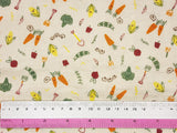 Happy Vegetable Market Patterned Crinkle Double Gauze Fabric made in Korea by the Yard 36" x 59" or 90 x 150cm