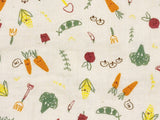 Happy Vegetable Market Patterned Crinkle Double Gauze Fabric made in Korea by the Yard 36" x 59" or 90 x 150cm