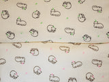Loaf Cat Kitten Patterned Crinkle Double Gauze Fabric made in Korea by the Yard 36" x 59" or 90 x 150cm