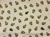 Vegetable Series Avocado Patterned Crinkle Double Gauze Fabric made in Korea by the Yard 36" x 59" or 90 x 150cm