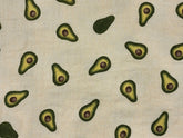 Vegetable Series Avocado Patterned Crinkle Double Gauze Fabric made in Korea by the Yard 36" x 59" or 90 x 150cm