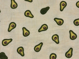 Vegetable Series Avocado Patterned Crinkle Double Gauze Fabric made in Korea by the Yard 36" x 59" or 90 x 150cm