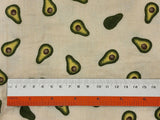 Vegetable Series Avocado Patterned Crinkle Double Gauze Fabric made in Korea by the Yard 36" x 59" or 90 x 150cm