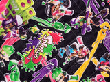 Nintendo Splatoon 2 Patterned Quilted Fabric made in Japan by the FQ