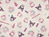 Sanrio Characters Neko Mimi Maid Cafe Oxford Licensed Fabric printed in Japan by the Half Yard