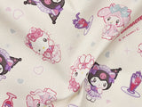 Sanrio Characters Neko Mimi Maid Cafe Oxford Licensed Fabric printed in Japan by the Half Yard