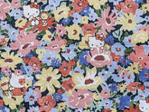 リバティ タナ ローン サンリオ ハローキティ フラワー ファブリック 日本製 FQ 45cm x 53cm または 18" x 21"