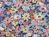 Liberty Tana Lawn 三麗鷗 Hello Kitty 花朵布料日本印花 FQ 45 公分 x 53 公分或 18 英寸 x 21 英寸