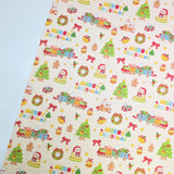 Teddy Bunny Christmas Evening Party Patterned 40s Fabric made in Korea by the Yard 36" x 58" or 90 x 145cm