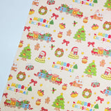 Teddy Bunny Christmas Evening Party Patterned 40s Fabric made in Korea by the Yard 36" x 58" or 90 x 145cm