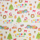 Teddy Bunny Christmas Evening Party Patterned 40s Fabric made in Korea by the Yard 36" x 58" or 90 x 145cm